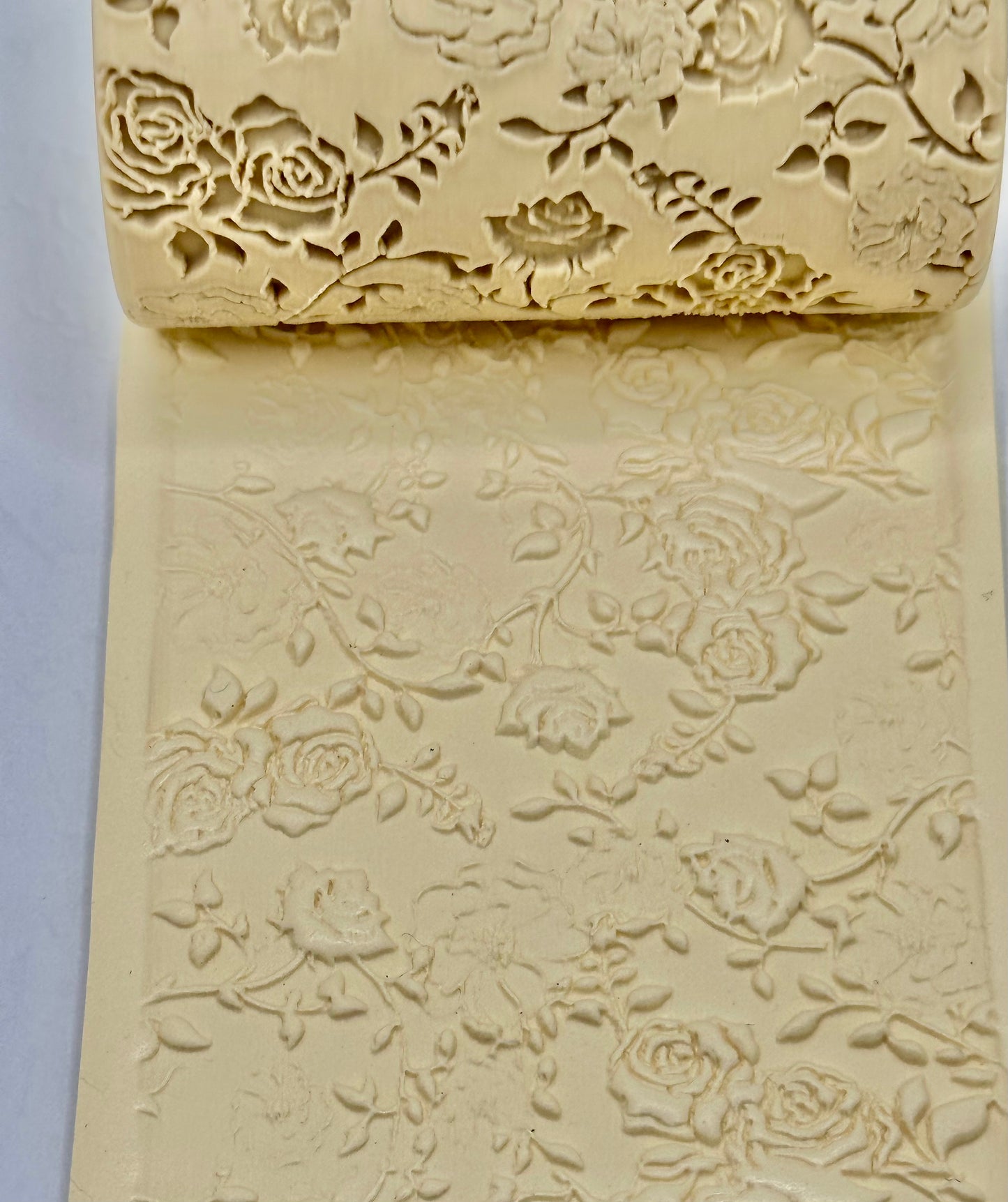 Poppies and Roses Polymer Clay / Cookie Dough Texture Roller