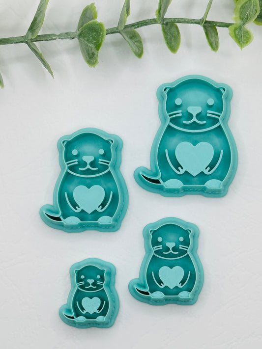 Sea Otter Love Cutter / Polymer Clay Cutter