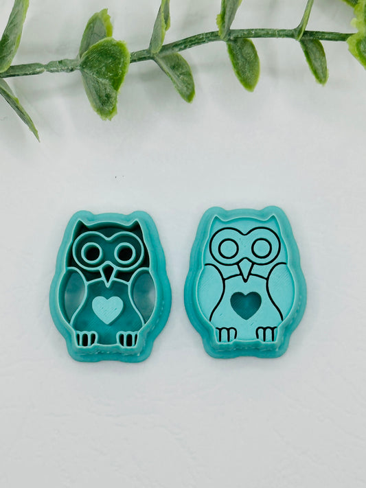 Owl Love Cookie Cutter / Polymer Clay Cutter