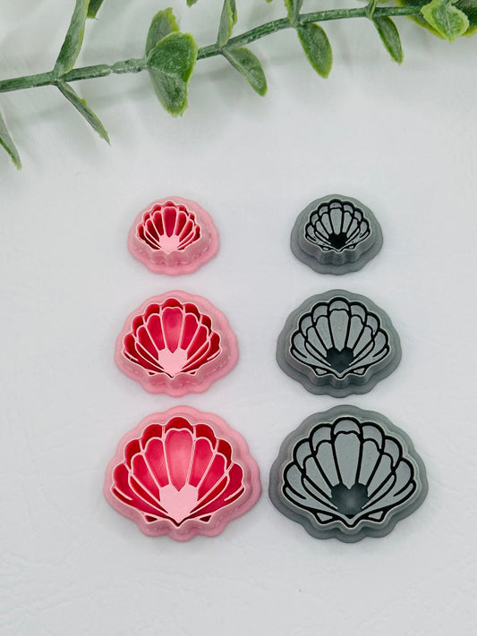 Clamshell with Heart Cookie Cutter / Polymer Clay Cutter