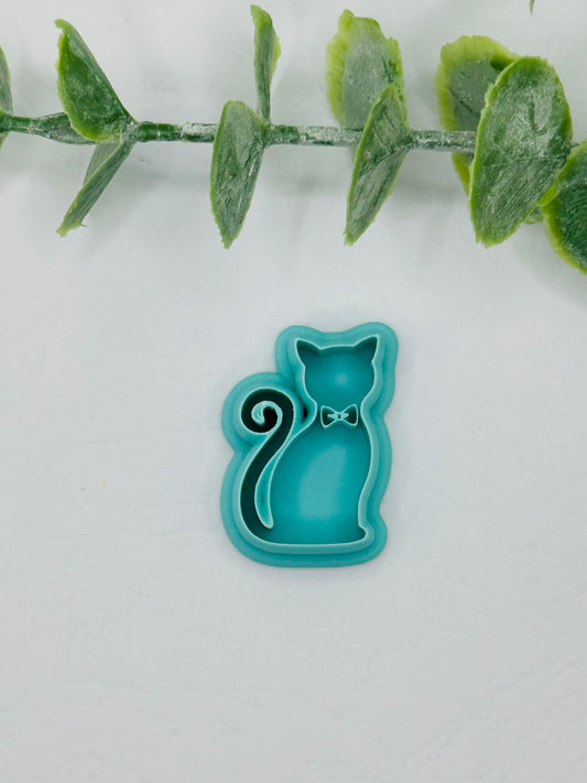 Cat with Bow Tie Cookie Cutter / Polymer Clay Cutter
