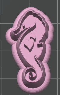 Seahorse with Hearts Cookie Cutter / Polymer Clay Cutter
