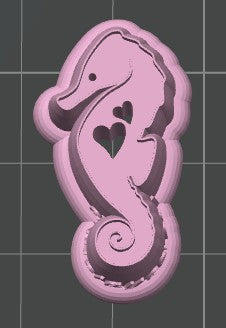 Seahorse with Hearts Cookie Cutter / Polymer Clay Cutter