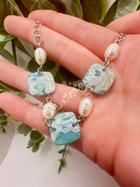Ocean Story Bracelet with Freshwater Pearls