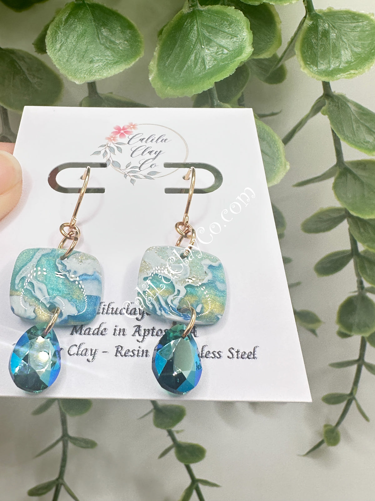 14k Gold Filled Ocean Story Dangles with Swarovski Drops