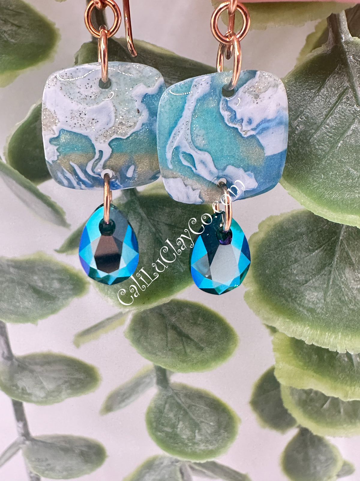14k Gold Filled Ocean Story Dangles with Swarovski Drops