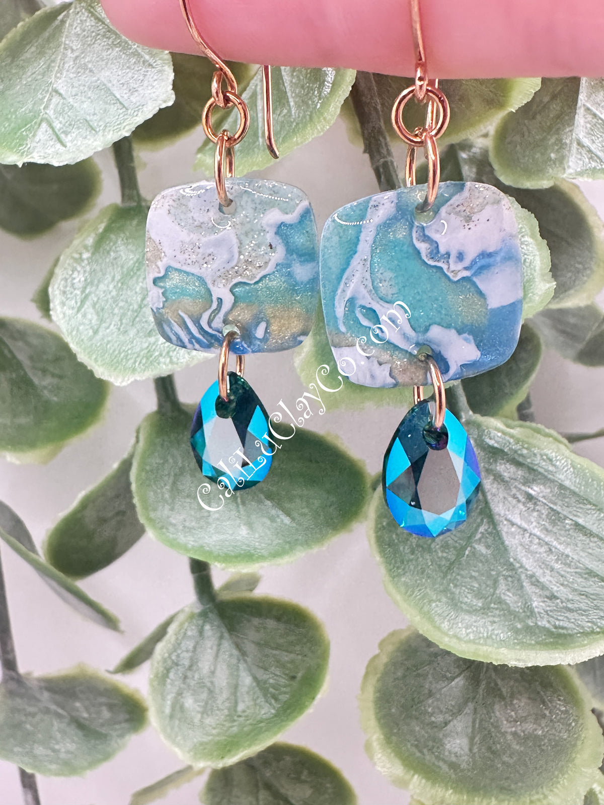 14k Gold Filled Ocean Story Dangles with Swarovski Drops
