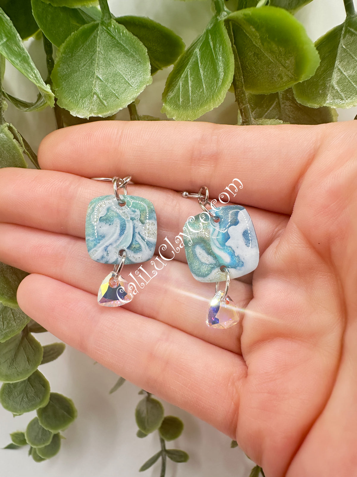 Reversible Ocean Story Earrings with Swarovski Triangles