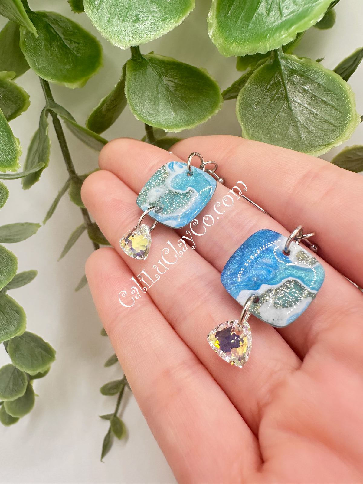 Reversible Ocean Story Earrings with Swarovski Triangles