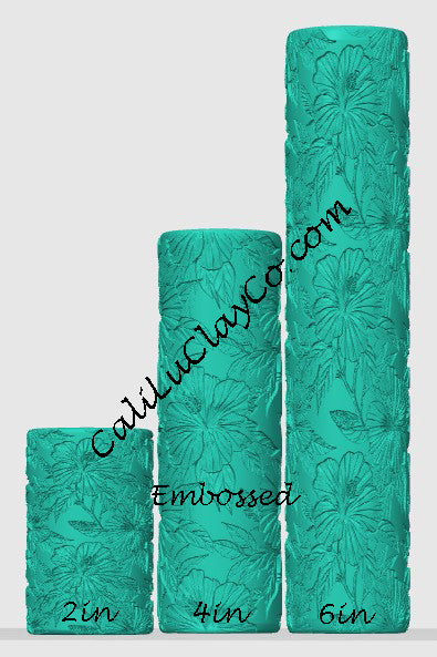Hibiscus Texture Roller for Polymer Clay/Fondant/Cookie Dough