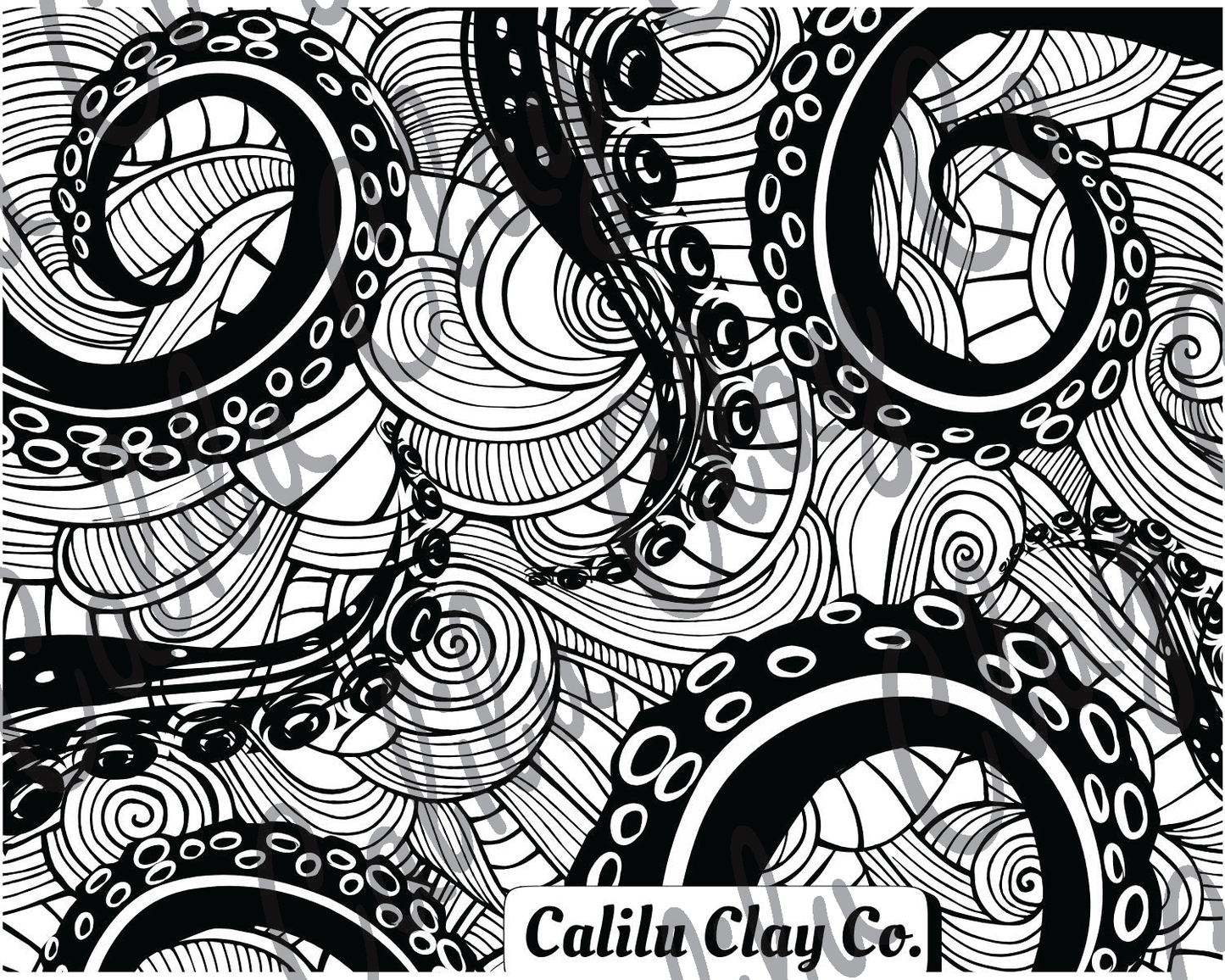 Tentacles and Doodles Polymer Clay Water-Soluble Transfer Sheet