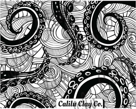 Tentacles and Doodles Polymer Clay Water-Soluble Transfer Sheet
