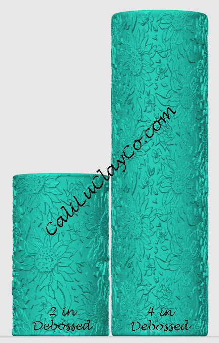 Sunflowers Pattern Polymer Clay / Cookie Dough Texture Roller