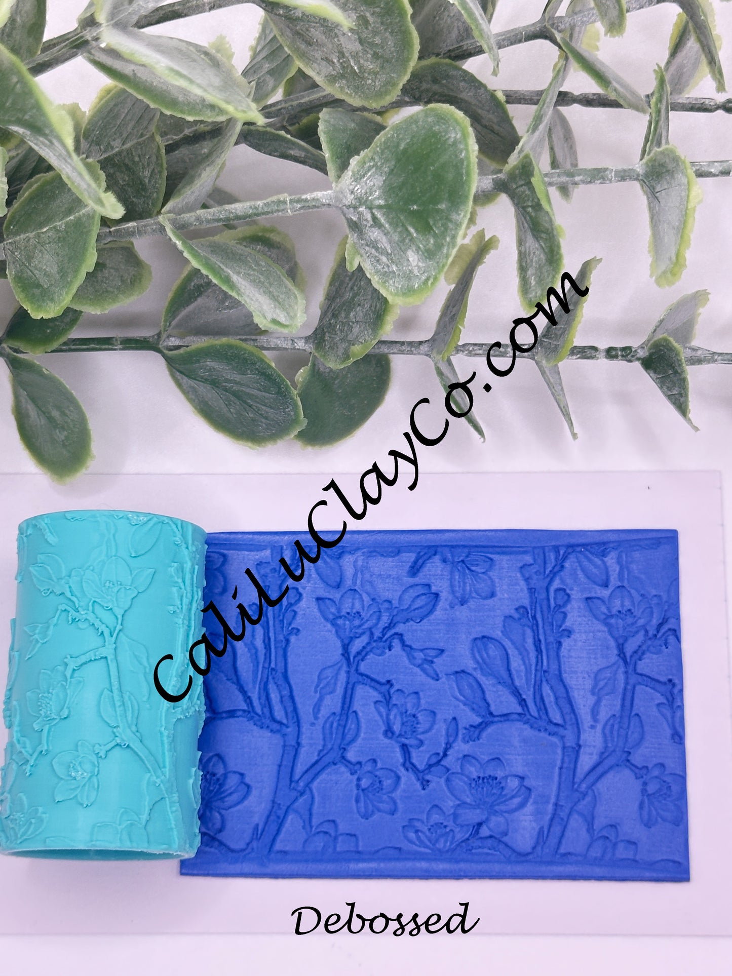 Magnolia Branches Texture Roller for Polymer Clay/Fondant/Cookie Dough