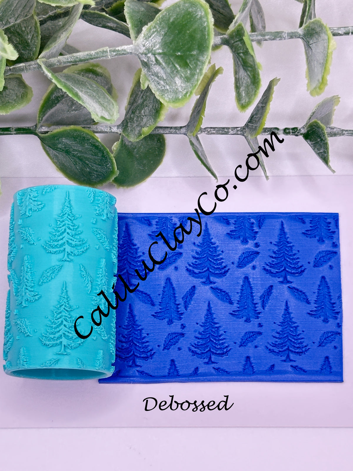 Magical Christmas Trees Texture Roller for Polymer Clay