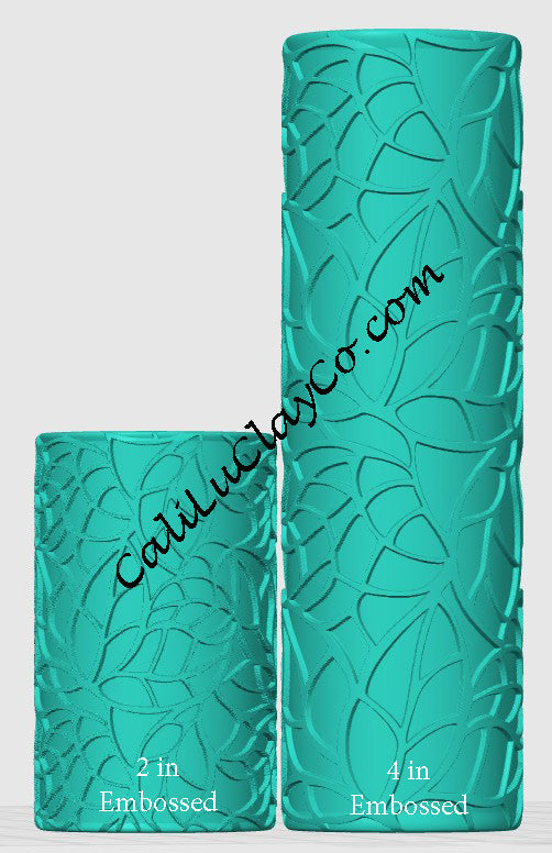 Leafy Stained Glass Polymer Clay / Cookie Dough Texture Roller