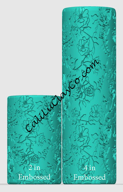 Poppies and Roses Polymer Clay / Cookie Dough Texture Roller