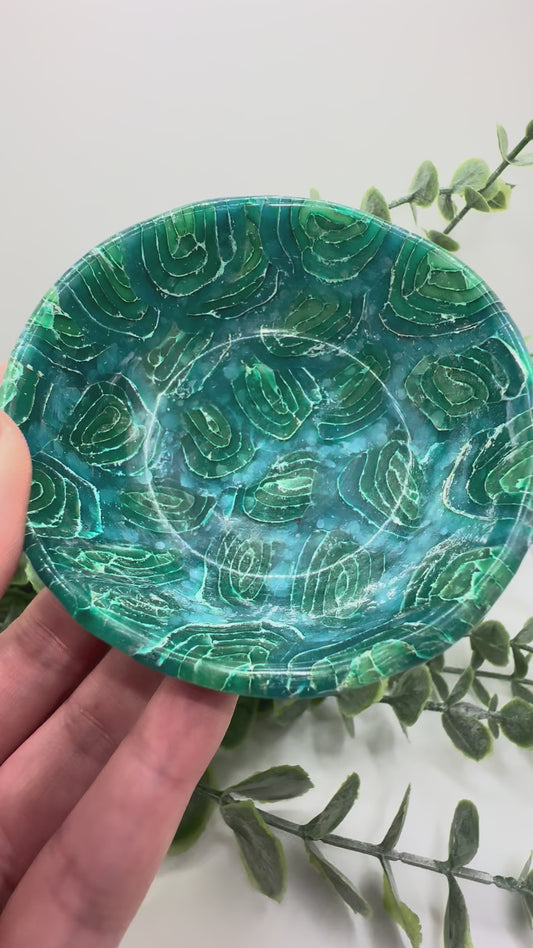LilyPad Marbled Translucent Trinket Dish