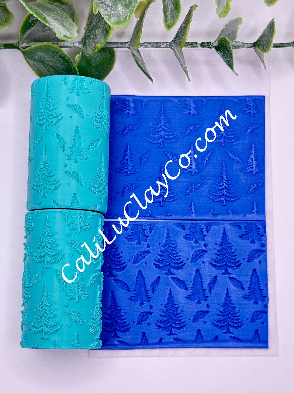 Magical Christmas Trees Texture Roller for Polymer Clay
