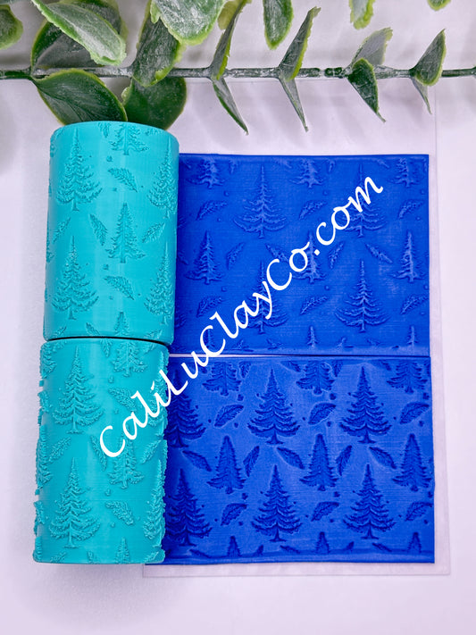 Magical Christmas Trees Texture Roller for Polymer Clay